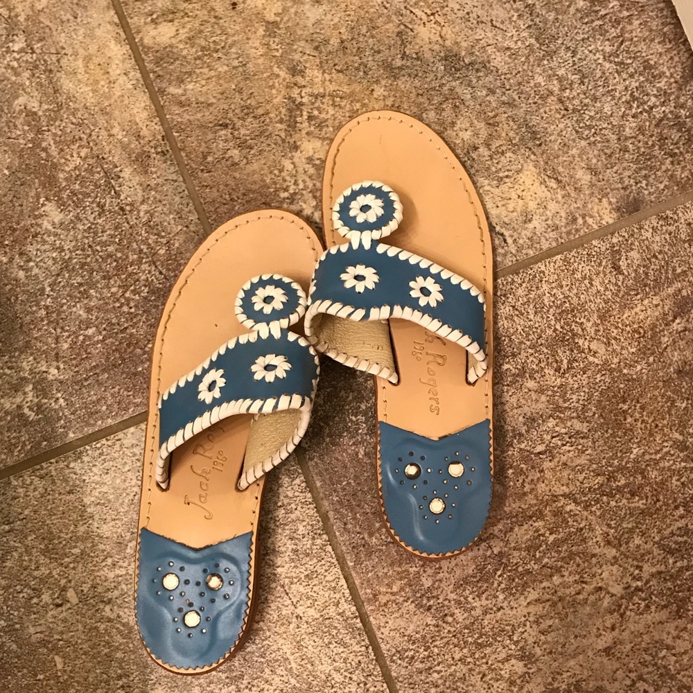 Blue and white Jack Rogers sandals / flip flops